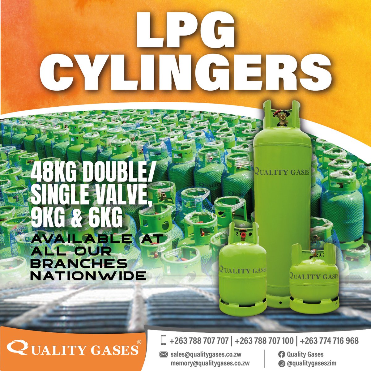 Experience the unparalleled quality of our LPG cylinders, available in 48kg, 9kg, and 6kg sizes. Trust us to power your home and business with clean, efficient and reliable gases.
#QualityGases #CleanEnergy #ReliablePower