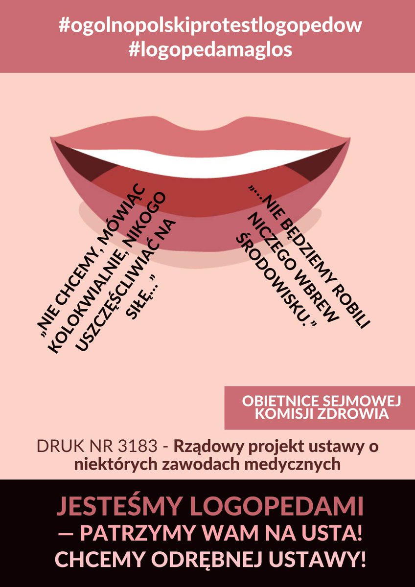 OPL2023's tweet photo. Jutro kolejne posiedzenie Komisji Zdrowia. Delegacja #ogolnopolskiprotestlogopedow będzie w sejmie, żeby sprawdzić czy @pisorgpl i @LatosTomasz dotrzymają słowa. Jakość, nie jakoś! #chcemyodrebnejustawy https://t.co/hr5PaG6hQi