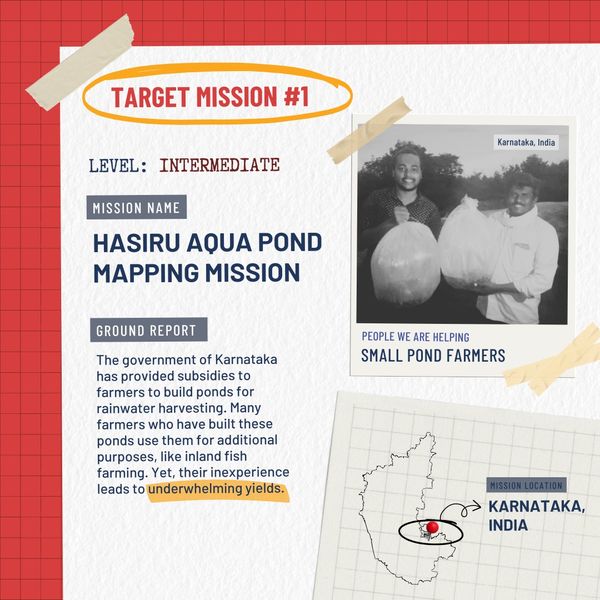 openmapping_ap's tweet photo. Map the pond locations to help Hasiru Aqua in supporting Karnataka's inland fish farmers!
https://t.co/p2KnTxhAAX
https://t.co/LHgJpqkgW5
Join the 24-hour Mapathon!
⏰ 12 - 12.00 PM UTC
🗓️ 26 May - 27 May
📍 Register: https://t.co/yQti8Lj3xI
#EmpoweringFarmers #24HourMapathon https://t.co/WqBwbZyoU3