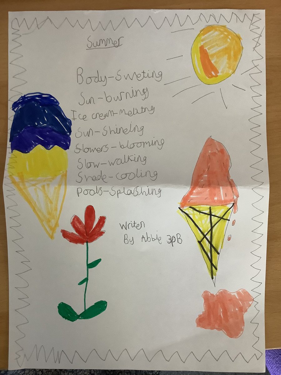 3PD_LPS's tweet photo. Abbie was so inspired by our week on Kenning Poetry, she decided to write her own over the weekend! 😍 #LPSwriting https://t.co/0TQWZpiXFj