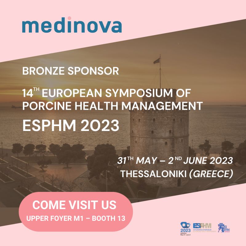 medi_nova's tweet photo. SAVE THE DATE! From 31 May to 2 June 2023 in Thessaloniki (Greece), Medi Nova will be Bronze Sponsor of the 14TH European Symposium of Pig Health Management - ESPHM 2023. Come visit! (UPPER FOYER M1 - BOOTH 13).
https://t.co/ICVk2HaOsH https://t.co/pfBLxd5I7L