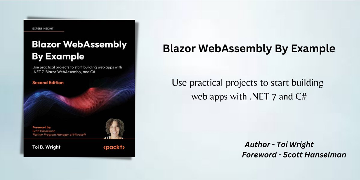 aspnetcore_news's tweet photo. This week's newsletter is sponsored by Blazor WebAssembly By Example, the ultimate guide to mastering Blazor WebAssembly development. Learn how to create cutting-edge web apps from @MissToi and foreword by @shanselman. https://t.co/EUd8mJJemv https://t.co/hrPog8mJtr