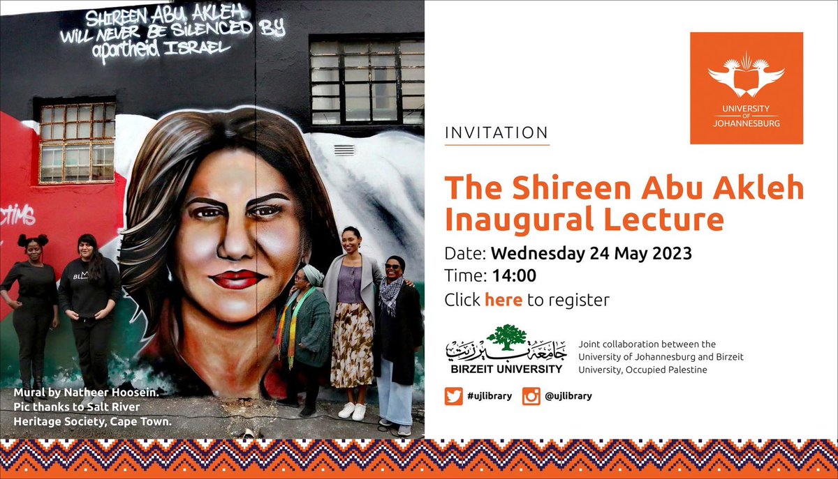 go2uj's tweet photo. Invitation: The Shireen Abu Akleh Inaugural Lecture

Date: Wednesday 24 May 2023

Registration Link: https://t.co/oHqrc5dKI7 https://t.co/E1cpVDTXjw