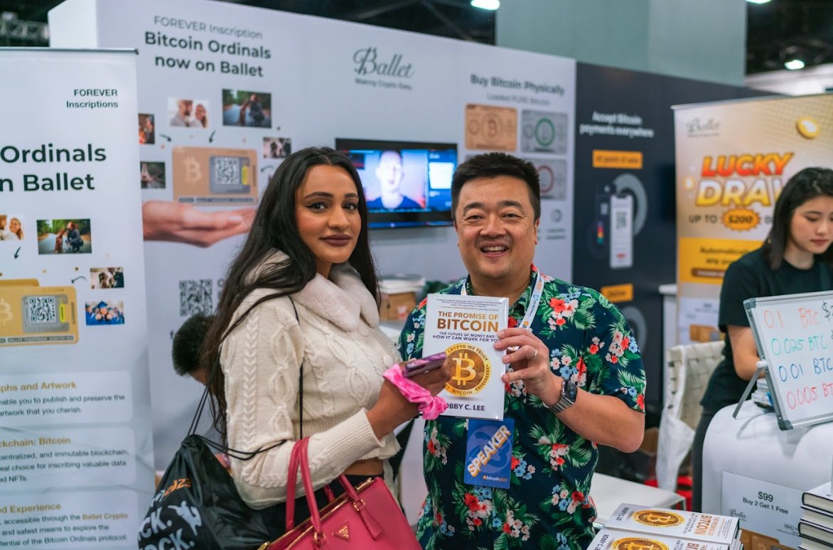 BalletCrypto's tweet photo. Thank you to 🙌 everyone who stopped by our booth at #bitcoin2023!

Loved hearing about your cold storage stories and how Ballet's products can compliment your self-custody ⚔️ arsenal.

Check out some action 📸 shots from our booth below. https://t.co/Xkmbc1tsaG