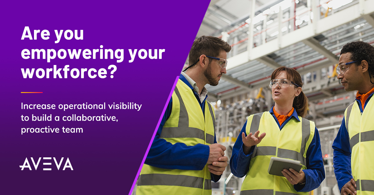 AVEVAGroup's tweet image. What empowers a #workforce? Visibility and collaboration enable teams to make proactive, empowered decisions. Here are three ways you can empower your workforce: bit.ly/3BNpIjO #operationscontrol