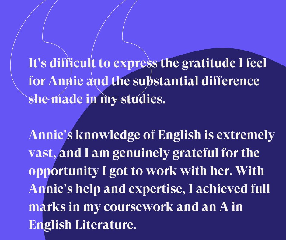 We were so thrilled to receive this feedback from one of our students about wonderful tutor Annie. 

Huge congratulations on such wonderful results, and a big shoutout to Annie for making such an impact for this student! 👏🏆