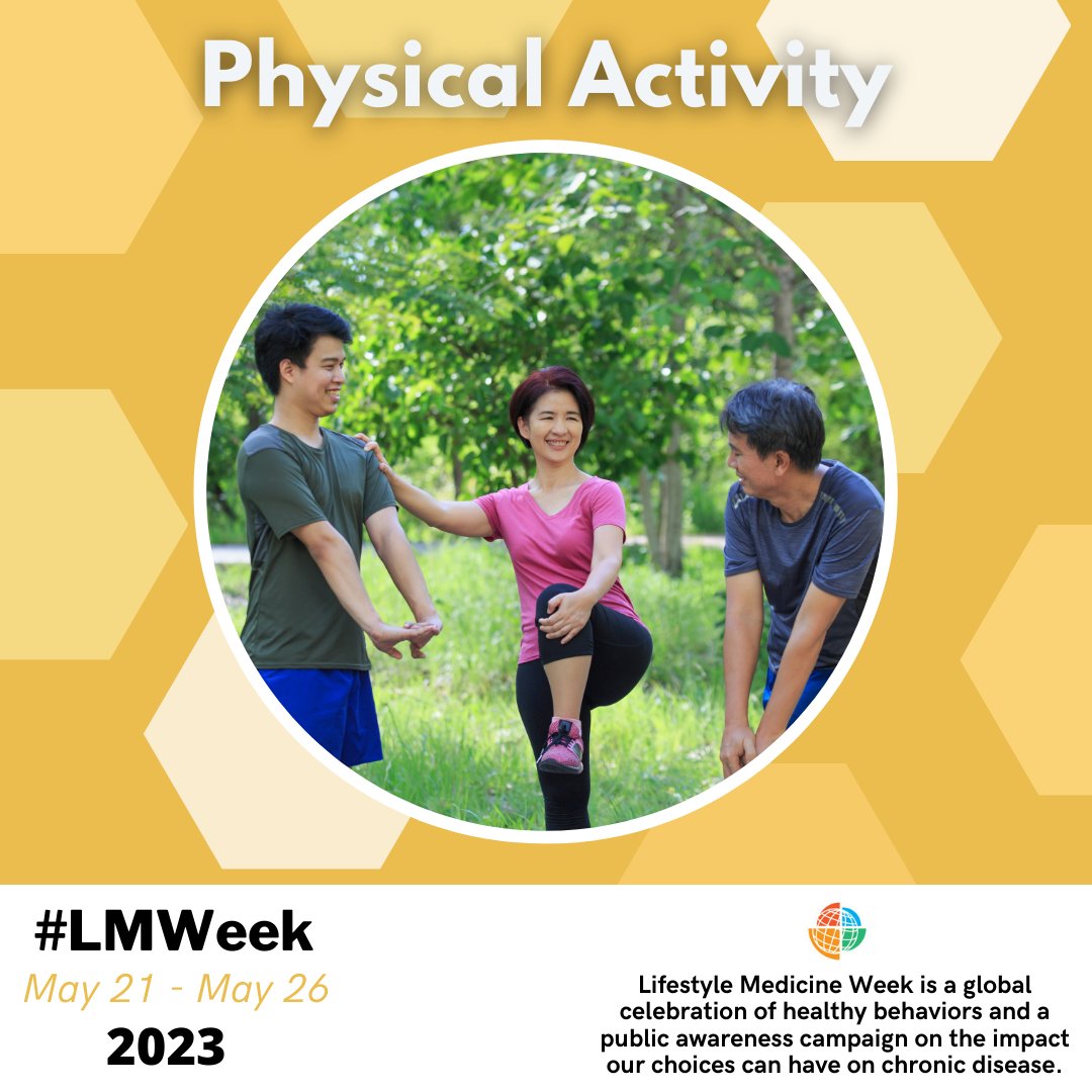 LifeMedGlobal's tweet image. How do you sneak more #PhysicalActivity into your daily routine? Share the strategies that work for you!

Daily physical activity provides benefits to overall health and well-being. 
#LMWeek #LifeMedGlobal #LifestyleMedicine