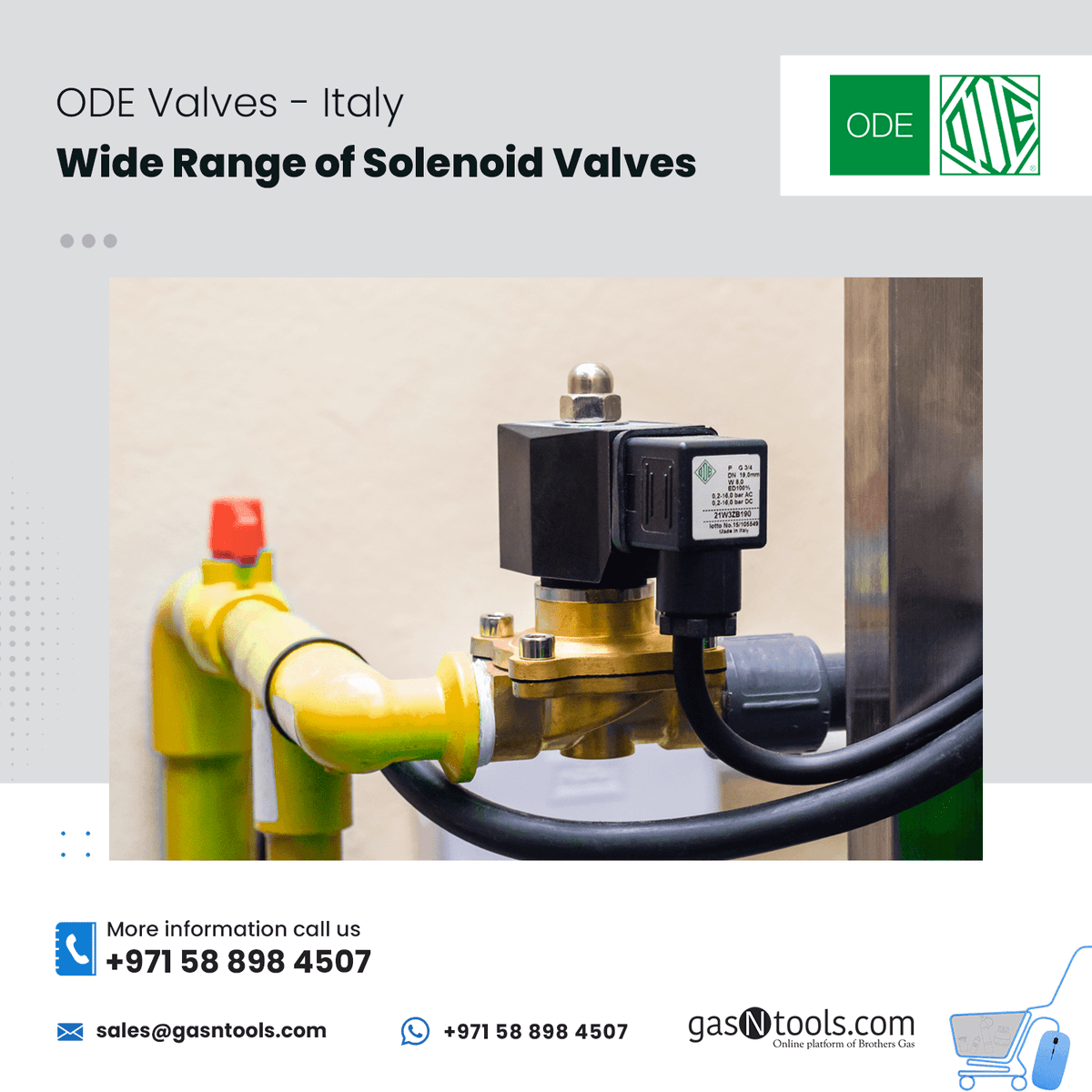 GasNtools's tweet image. Wide Range of ODE Solenoid Valves – Italy 🇮🇹

For Sales Inquires Contact

📞 Call/WhatsApp: +971 58 898 4507
📧 sales@gasntools.com
🌐 gasntools.com

#gasntools #gasequipments #gasinstallation #ODE #solenoidvalve #gasvalves #oilandgas #equipment #MENA #UAE #Oman #KSA