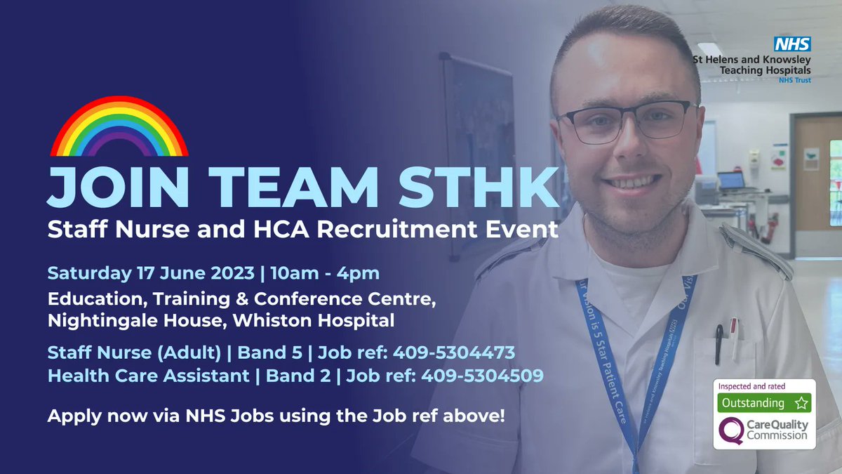 🚨 APPLY NOW TO START YOUR NEW CAREER WITH TEAM STHK!  🚨 

📣 We're looking for dedicated people who want to start their career in the NHS and motivated applicants looking to further their previous experience!

📅 Closing date for all applications: 30/05/2023

#WeAreTheNHS