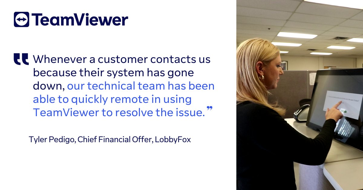 TeamViewer's tweet image. LobbyFox saves time and frees its customers from maintenance and repair responsibilities with #TeamViewerTensor!
Learn more about the company’s success with TeamViewer here 👉
bit.ly/44FJ7QM @gotransmission