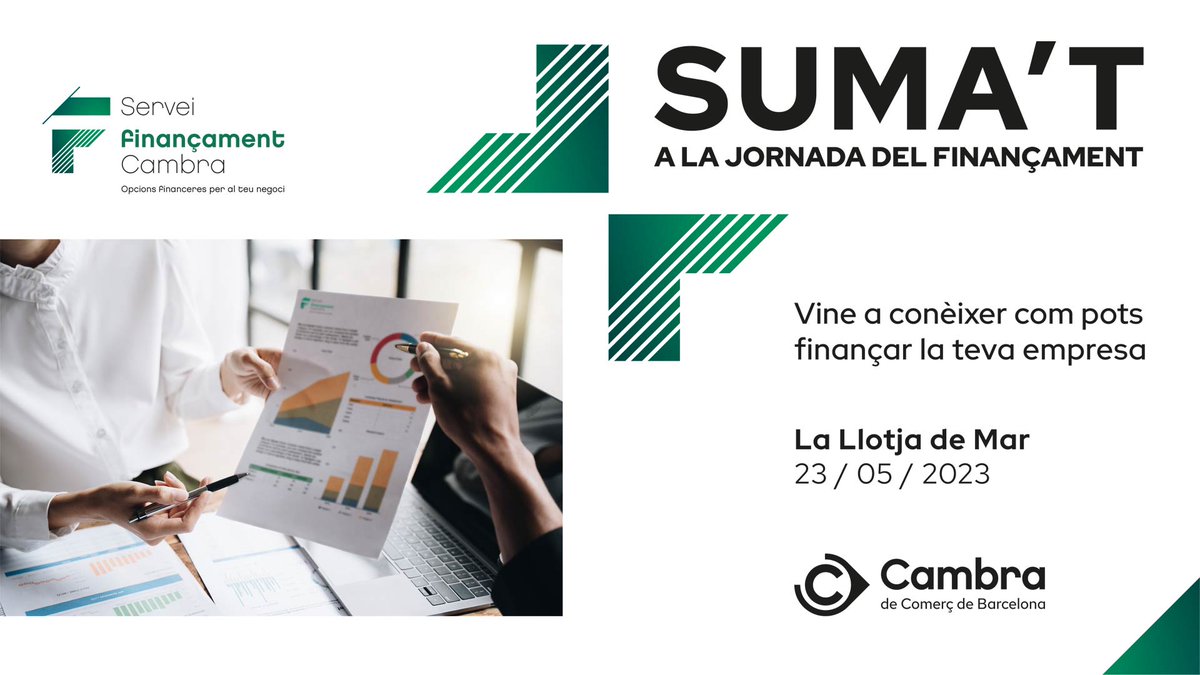 CambraBCN's tweet photo. Descobrim noves eines de finançament empresarial en la jornada SUMA'T!
💬 Amb la participació d’Ayce consulting, #FocusPartners @Novicap, @iberent, @LaurionGroup i @BekaFinance
📅 Dimarts, 23 de maig, a les 9:30h
#LaLlotjadeMar
Uneix-t’hi!
https://t.co/N8RwUebHKn https://t.co/dWODpXqXMx