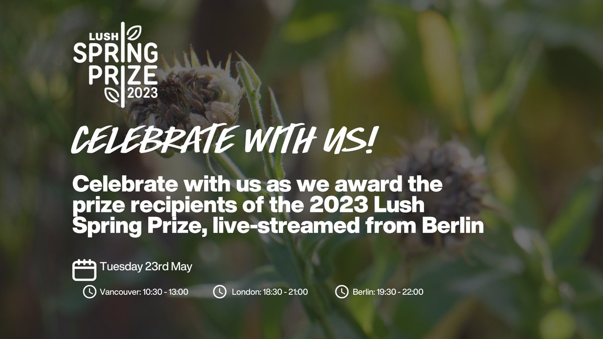 @lushspringprize starts today! Hosted by @MonaBani and @FisayoFadahunsi from @Untelevised_tv, with @AjaSaysHello, who will speak with prize recipients as they receive their awards. Join us to honour the prize recipients from this evening: youtube.com/watch?v=CZb4E-… #regenerative