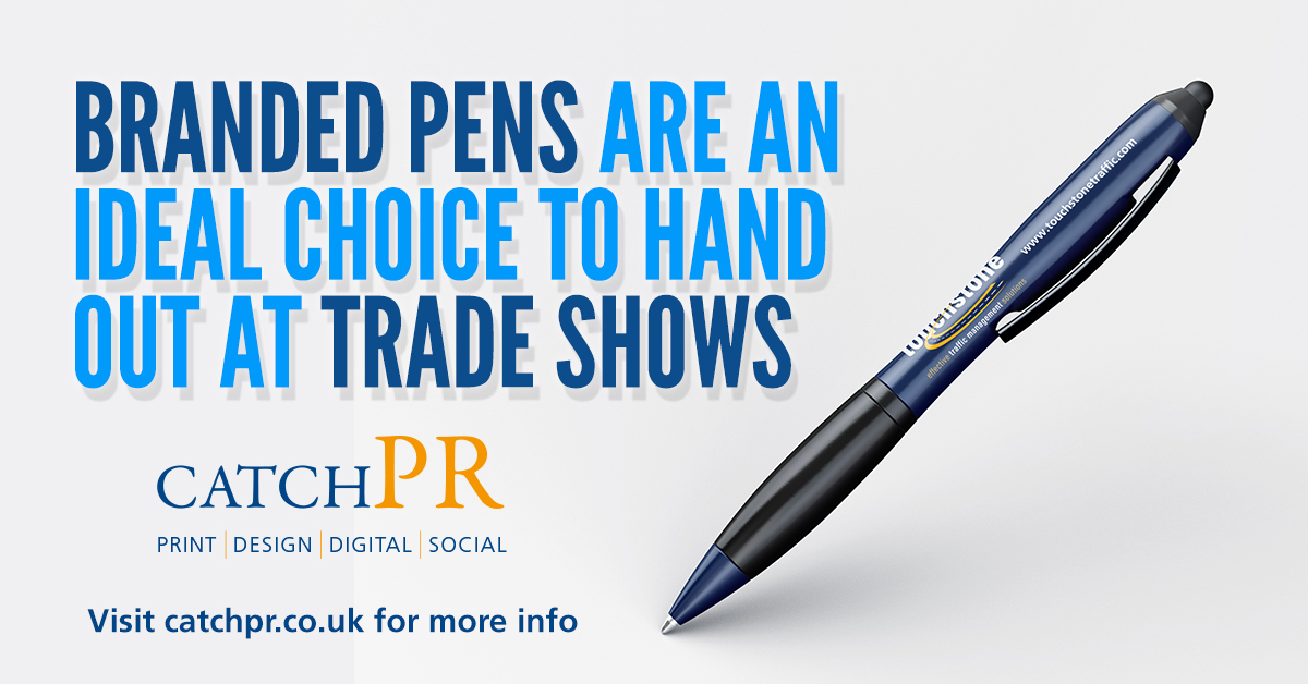 Branded pens are an ideal choice to hand out at Trade Shows or at a promotional event. Have your company logo and website on a branded pen to giveaway!

For more info: catchpr.co.uk/pen-videos/

#Promotionalpens #branding #companylogo  #promotionalgifts #promotionalgiveaways