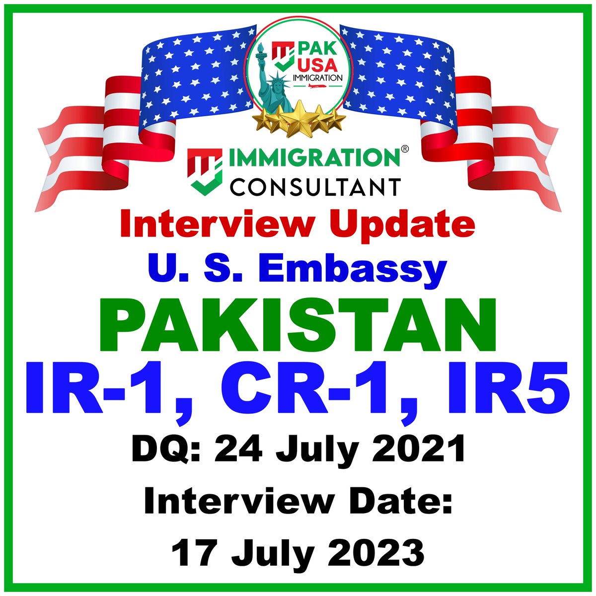 PakUSAImmigrant's tweet photo. IR Categories Interviews Update for US Embassy PAKISTAN
#usimmigration #PakUSAImmigration #F2A #FX1 #F2B #F2avisa #F3Visa #F4Visa #IR1 #CR1 #IR5 #USCIS #NVC #immigrationconsultant https://t.co/NyISjz2Adj