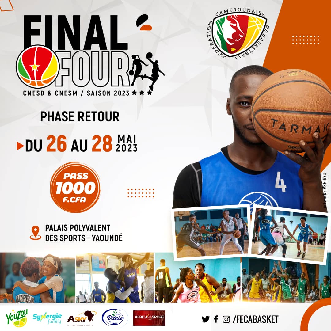 FECABASKET's tweet photo. Final Four is back! Get ready to grab your tickets. Yaoundé is going to be 🔥🔥🔥 this weekend. Do not miss the 2nd phase of the 2023 final 4.
#CNESD
#CNESM
#gettogether
#afrobasket
#Final4 https://t.co/Y9F0oovpUt