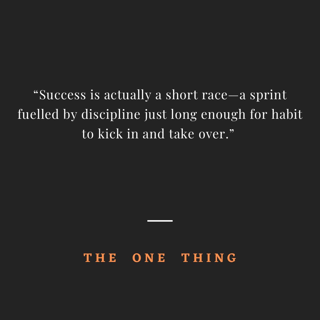 MPNaveenJindal's tweet photo. Success is actually a short race- a sprint fuelled by discipline just long enough for habit to kick in and take over: @the1thingbook
#MondayMotivation #The1Thing https://t.co/E3IEw4j5yx