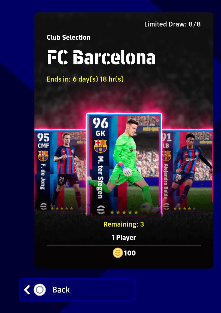 Mire_zockt's tweet photo. MondayUpdate!!!
ClubSelection: Barca๐ช๐ธ๐ช๐ธ๐ช๐ธ 3x spin ๐๐ผ๐ฝ
#eFootball2023 l #eFootball l #efoHeros l #efootball23l #dreamteam
#Epic #BigTime #POTW #ShowTime #Season5 #ClubSelection https://t.co/s0W5GOfps4