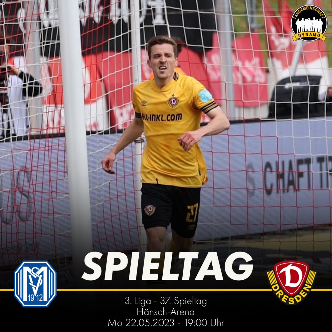 Mit einem ausverkauften Gästeblock geht es heute Abend in das letzte Montagsspiel der 3. Liga. Wir gastieren in Meppen und kämpfen weiter für den Traum vom Aufstieg! 🖤💛 #SVMSGD #sgd1953