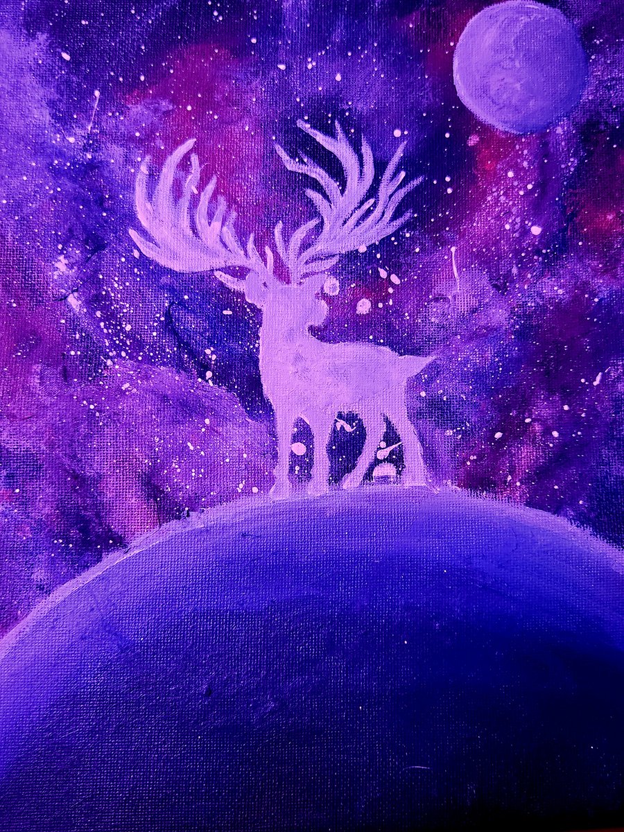 Tinyrosegoddess's tweet photo. Haven't painted in years due to depression and lack of motivation. I finally managed to do this at 4 AM. 😭 #art #painting #galaxypainting #artist #iamsoproudofthis #finally https://t.co/Nn1gvONQ9o