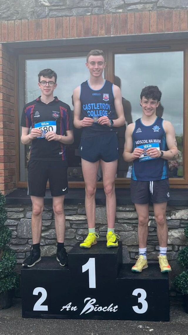 CastletroyC's tweet photo. Congratulations to Aaron (5thYear), who won 🥇 Gold Medal in the Triple Jump Senior Boys at the Munster Schools Athletics in Castleisland on Saturday https://t.co/1w098iSv8y