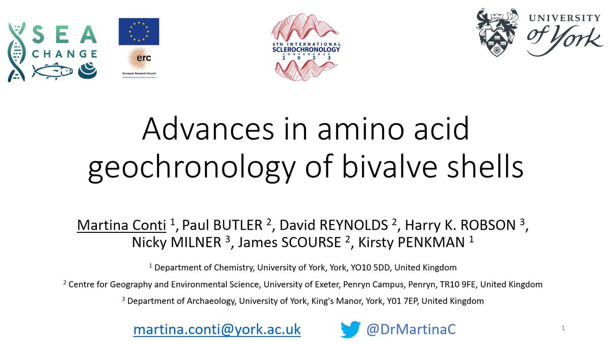 DrMartinaC's tweet photo. I'm greatly enjoying the talks from @6Isc2022! And some great questions after my talk on amino acid geochronology (AAG) of bivalve shells @seachangeerc @NEaar_lab https://t.co/vK5Ag95D5W