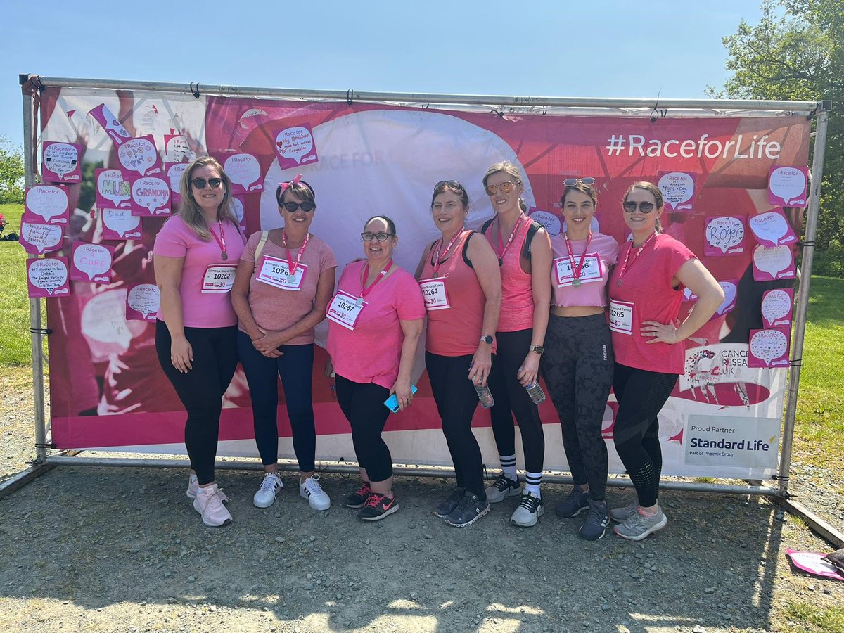 ComplexWoundMFT's tweet photo. Race for Life 5k completed and we blew our £1200 target out of the water! Amazing work ladies 👏🫶 It meant so much to complete this as a team to support our Bev and our family and friends living with or going through cancer. Thank you to everyone who sponsored us 🥰#raceforlife https://t.co/hVVpe2T1Qa