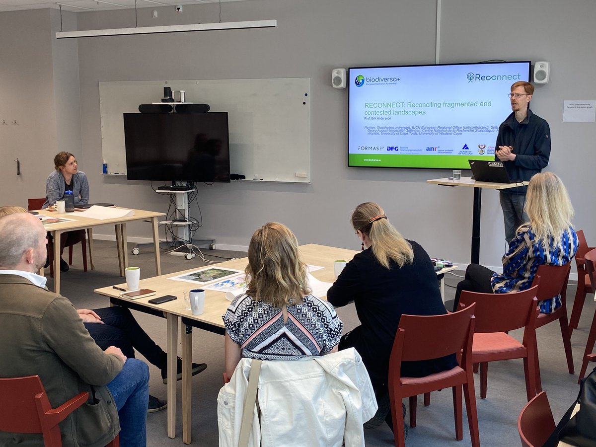 DrCMRaymond's tweet photo. First stakeholder workshop in Sweden for the #reconnect @BiodiversaPlus project with @ViolaHak #erikandersson @HELSINKISUS @sthlmresilience https://t.co/8iZ3u1VNjV