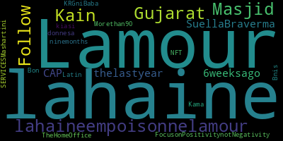 Trending in my timeline now:  #Lamour (1)  #lahaine (1)  #lahaineempoisonnelamour (1)  #Gujarat (1)  #Masjid (1)  #Kain (1)  #Follow (1)  #thelastyear (1)