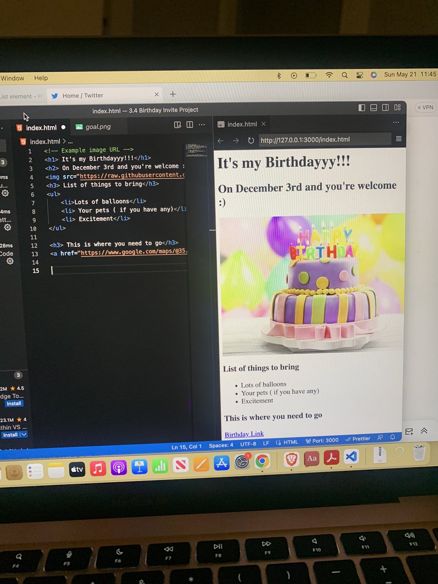 yaitssheena's tweet image. Just finished a very small project using HTML elements! #techiscool #htmlnoob #learningjourney #webdevelopment @yu_angela