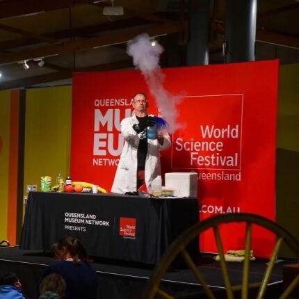 WSFBrisbane's tweet photo. We've welcomed hundreds of curious minds at #WSFQ2023 Toowoomba Student Day today, with students unleashing their inner scientists @CobbandCoMuseum with science shows, hands-on activities, live animals and explosive fun!
#WSFQ #FutureScientists #STEM #ThisIsQueensland https://t.co/IstPM9PkXy