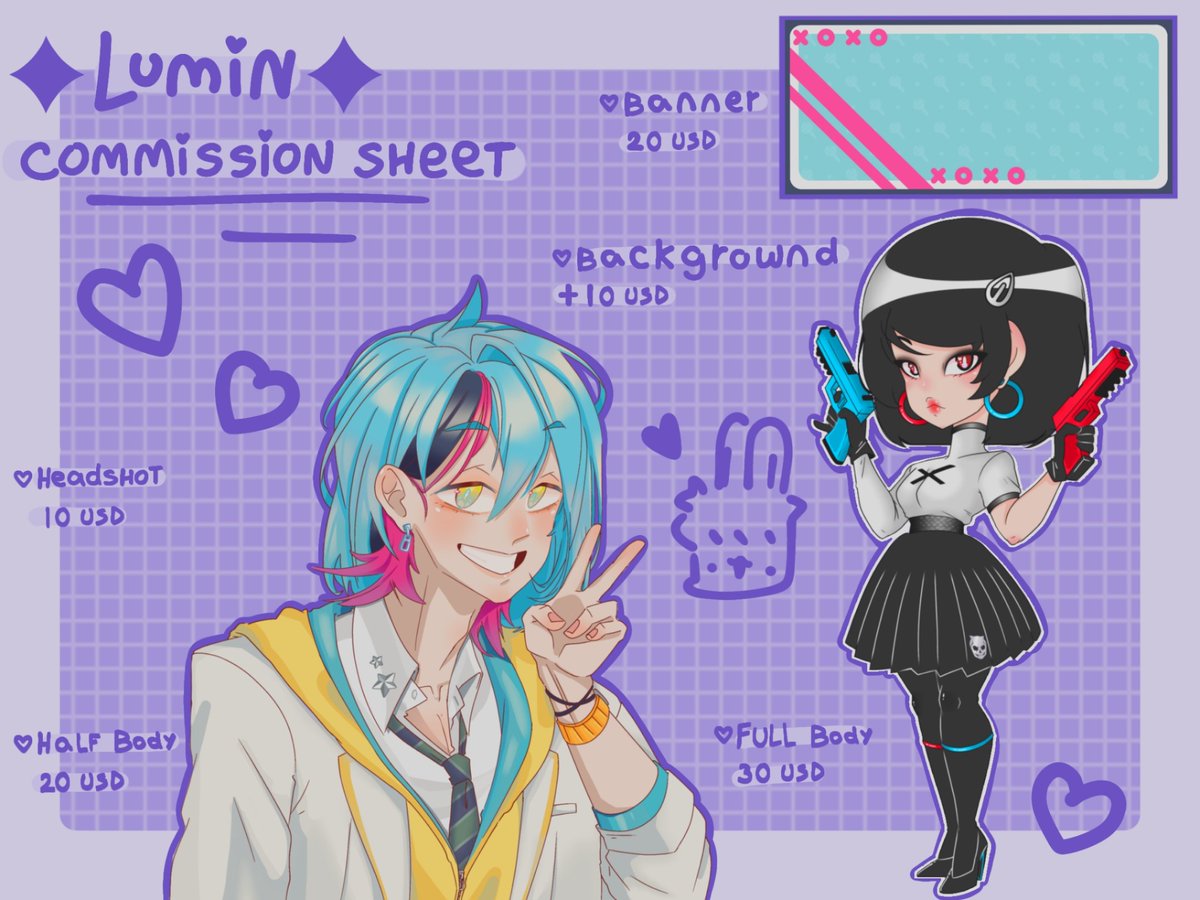 _Lumin_S's tweet image. ✦ My Commissions are Open ✦
.
.
🪻🪻🪻🪻
Payment via my PayPal or Uala or gift via games ♡
Extra Characters have extra cost ♡
For more info DM me ♡
Hablo español e ingles ♡
