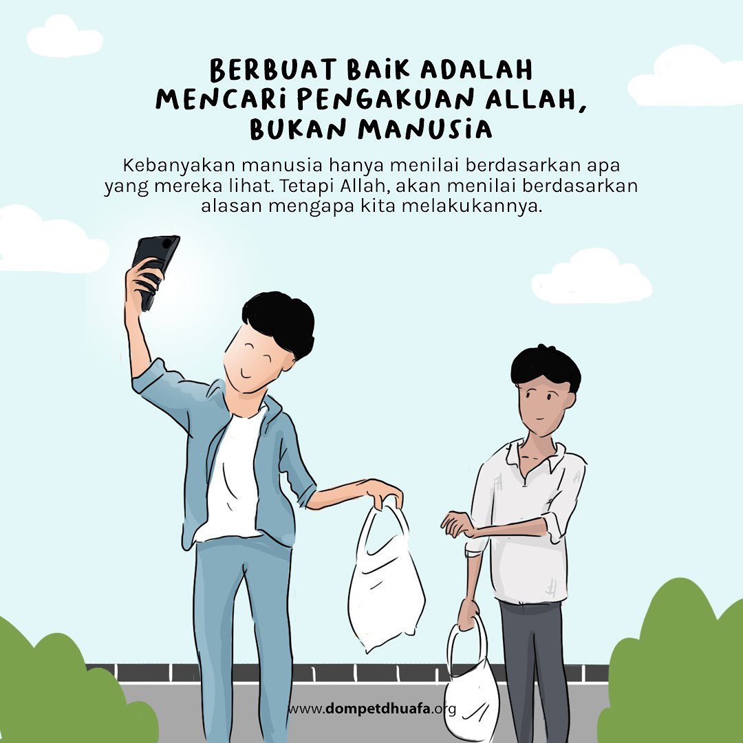 dompetdhuafaorg's tweet photo. Dalam surat Al-Baqarah 274, Allah menjelaskan bahwa kita diperbolehkan sedekah secara sembunyi-sembunyi maupun secara terang-terangan. Tapi jangan sampai sedekah kita dilakukan karena niat yang salah. Semoga setiap amalan kebaikan kita Allah jaga dengan niat yang lurus. #DDQuote https://t.co/Ka4Arn6Spw