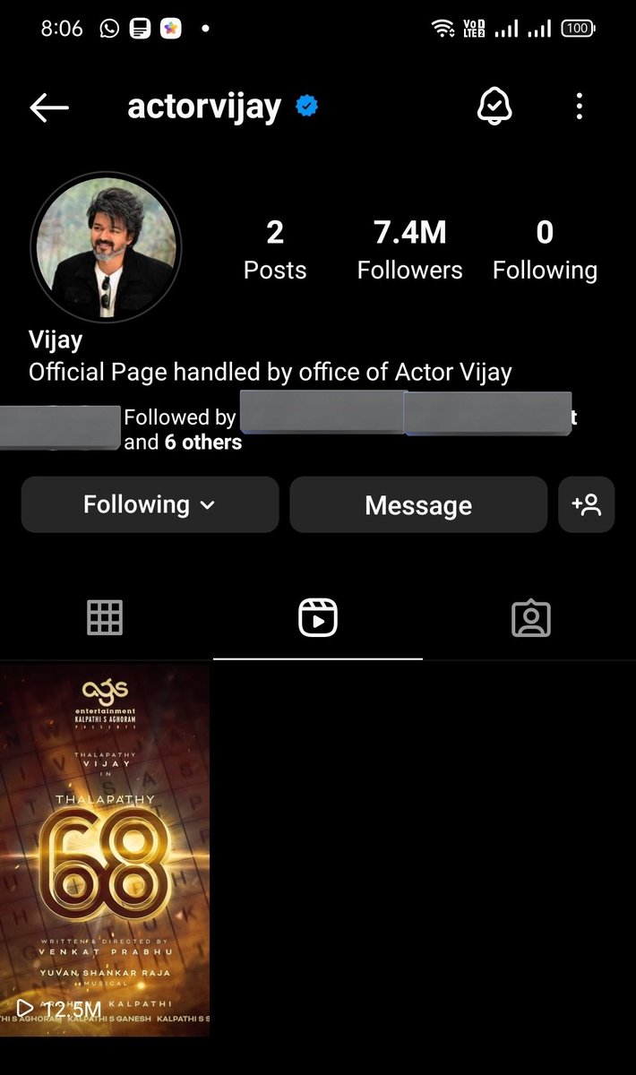 ThalapathyJD4's tweet photo. #Thalapathy68 announcement video crossed 12.5M views in 17hrs 40min on Instagram 🔥🔥🔥

Kanguva title announcement video 12.5M views in lifetime

#Leo @actorvijay https://t.co/nISQDWjHyx