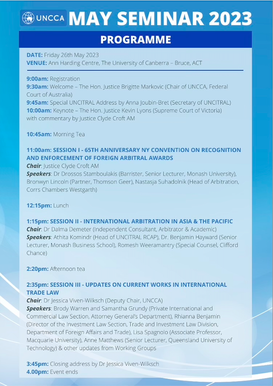 UNCITRALNCCA's tweet photo. It's not too late to grab your tickets to the UNCCA annual May Seminar! Join us for what is sure to be an insightful event! We are offering online attendance if you can't make it in person. Register at: https://t.co/zxfGesJKfU https://t.co/71TGV6ivLv