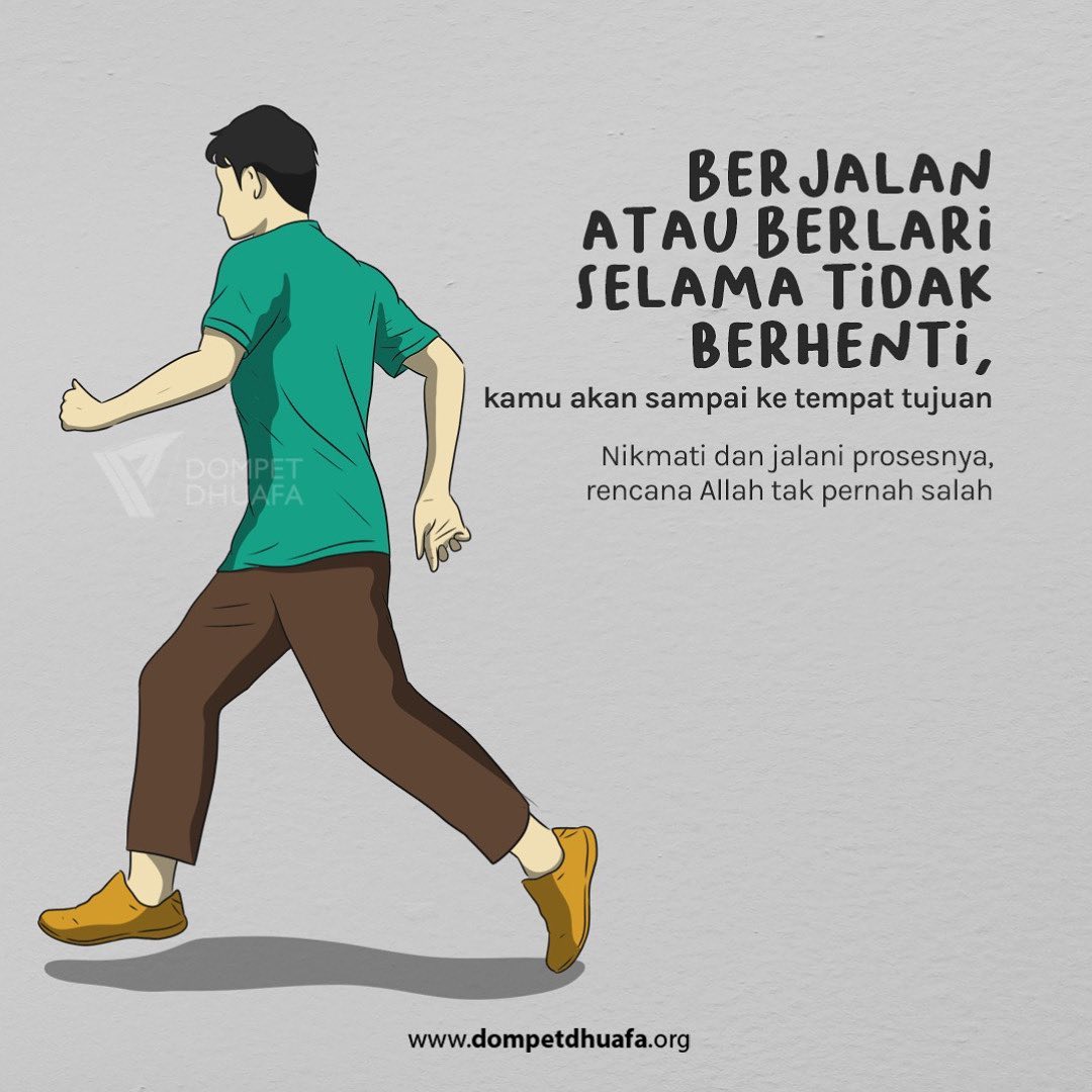 dompetdhuafaorg's tweet photo. Ada kalanya perjalanan menuju tujuan yang ingin dicapai dalam hidup sangat melelahkan. Namun, bukankah kita tidak tahu ikhtiar ke berapa Allah akan bantu wujudkan? Bisa jadi sebentar lagi akan sampai. Tetap melangkah, berikhtiar dengan maksimal, tak lupa libatkan Allah. #DDQuotes https://t.co/LkC8jbVFqY