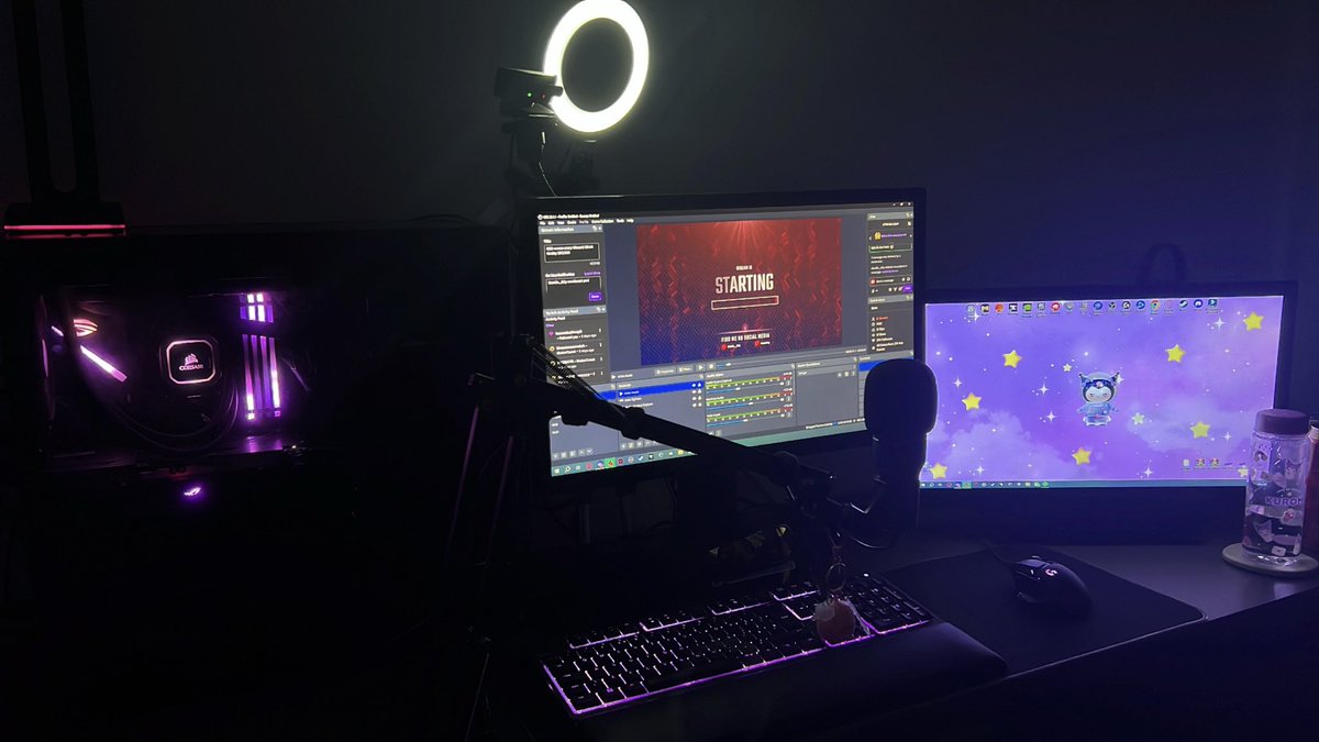 Starting to look like my dream set up 🥰 more upgrades soon but I love the look 🥰 #twitch #SmallStreamerCommunity