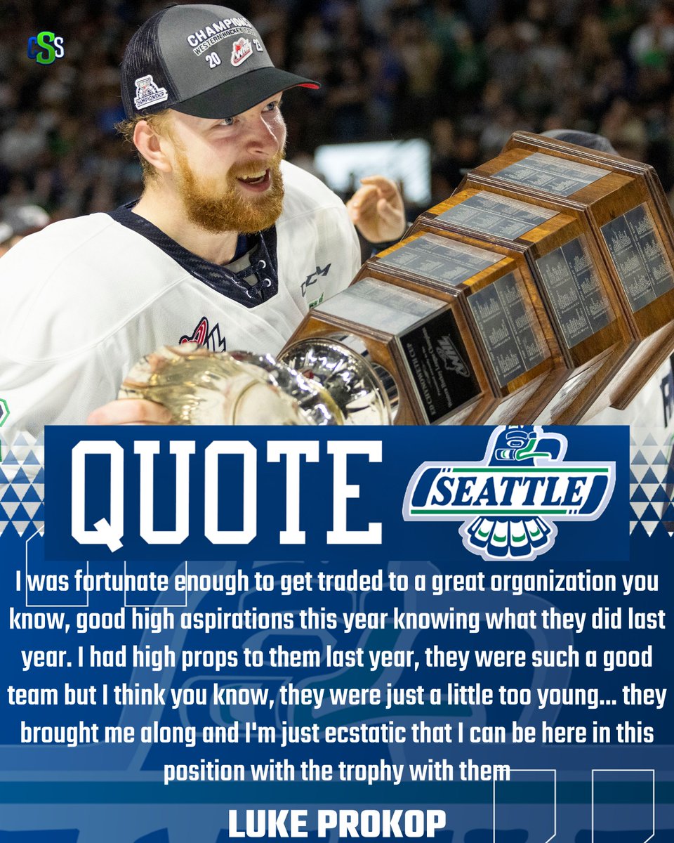 CSS_Futures's tweet photo. Here are some quotes from @SeattleTbirds defenseman Luke Prokop, straight from the ice, following the teams WHL Championship win
Photos by @wolter_liz
#BestInTheWest #WHLChampionship #WHL #FeedingTheFuture #WHLPlayoffs #SeattleThunderbirds #LukeProkop https://t.co/eGXNON2wxL