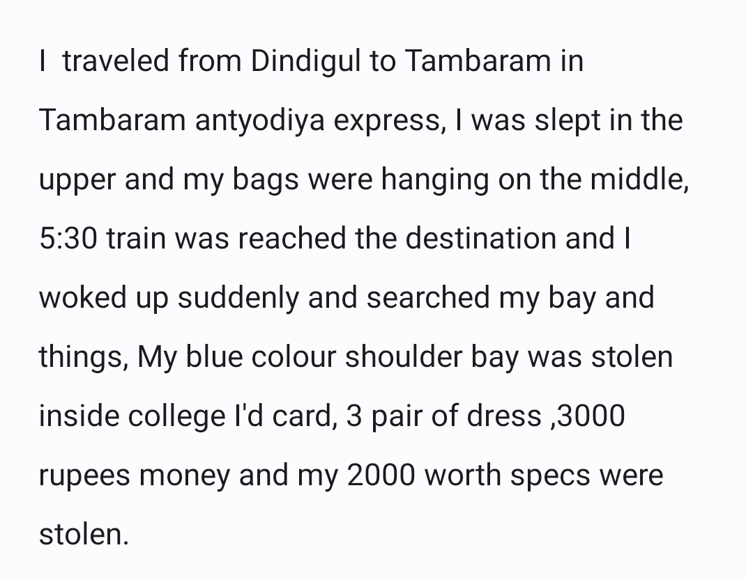 Single_studios_'s tweet photo. I requested to @GMSRailway @RailMinIndia to recover my bags and things. https://t.co/46QKiFNyh4