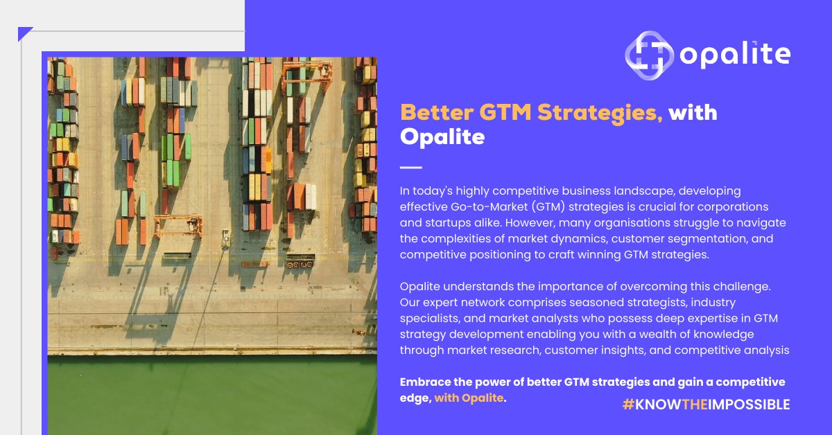 Better GTM Strategies, with @OpaliteNetwork

To know more, reach us on opalitenetwork.com/company/contact or you can email us on info@opalitenetwork.com

#Opalite #KnowTheImpossible #ExpertNetwork #CorporateStrategy #GTM #GTMStrategy