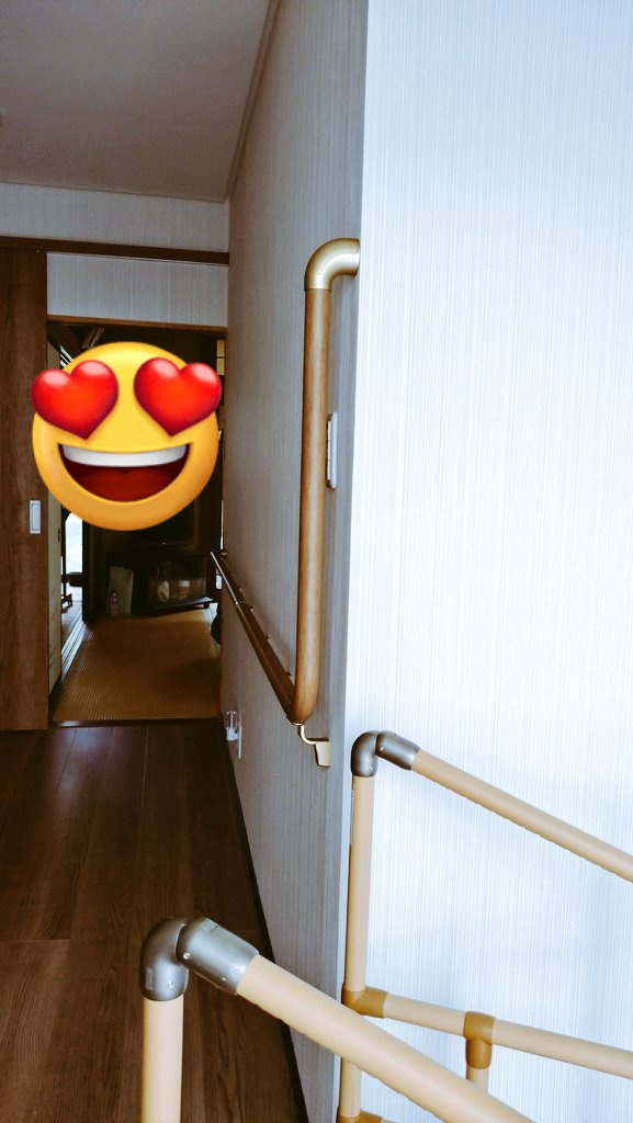 bend_easy's tweet photo. 住宅改修の玄関ホール手すりと、レンタル手すりのコラボ https://t.co/uy12RpdwPs