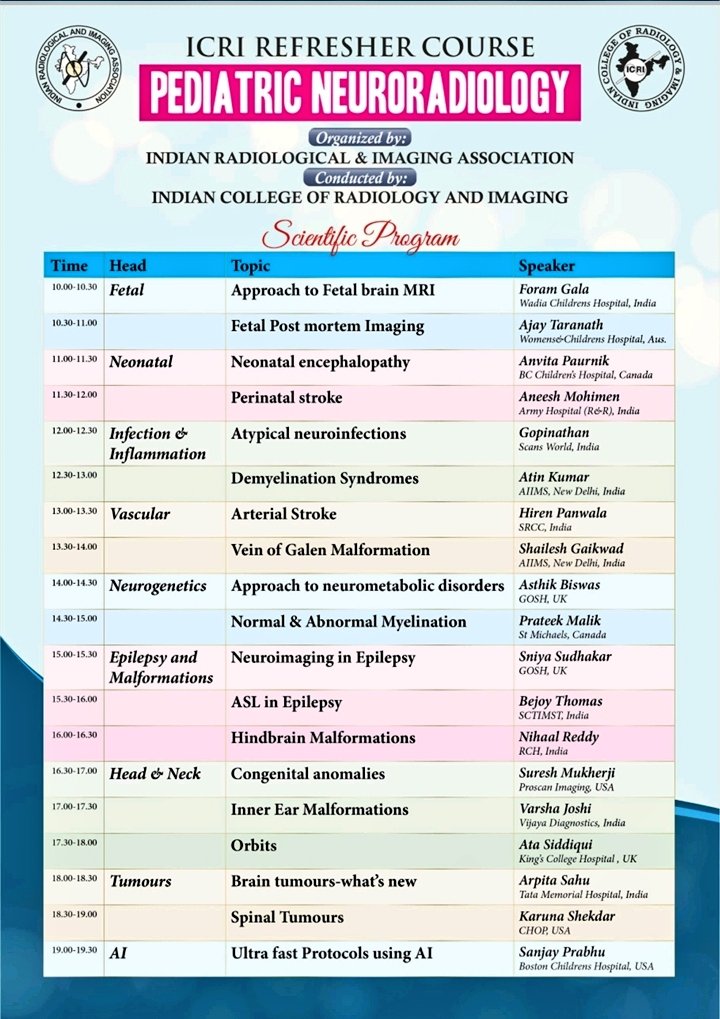 📢 Save the Date - June 11

Introduction to Pediatric Neuroradiology by the ICRI-IRIA,featuring some of 🇮🇳 finest Neurorads.

Join us for an inspiring event showcasing the world of Pediatric Neuroradiology.
#pedineurorad 🇮🇳 

Follow the link on June 11th  icri.vidocto.com/home/home