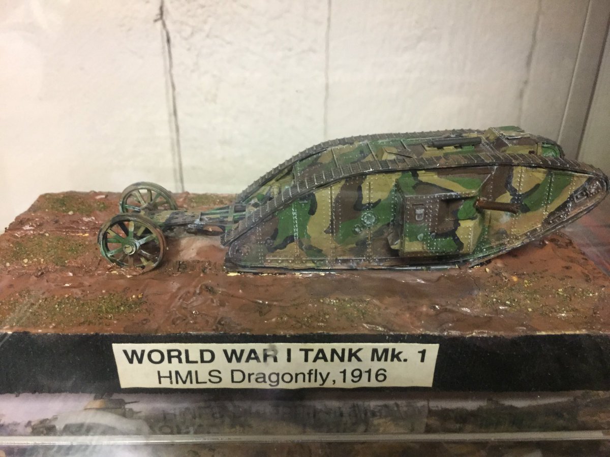 the2halfsquads's tweet photo. Dave’s WW1 model tank collection. Forgive the poor signage. #modeling #militaryminiatures #militarymodeling https://t.co/u45JMp3JLu