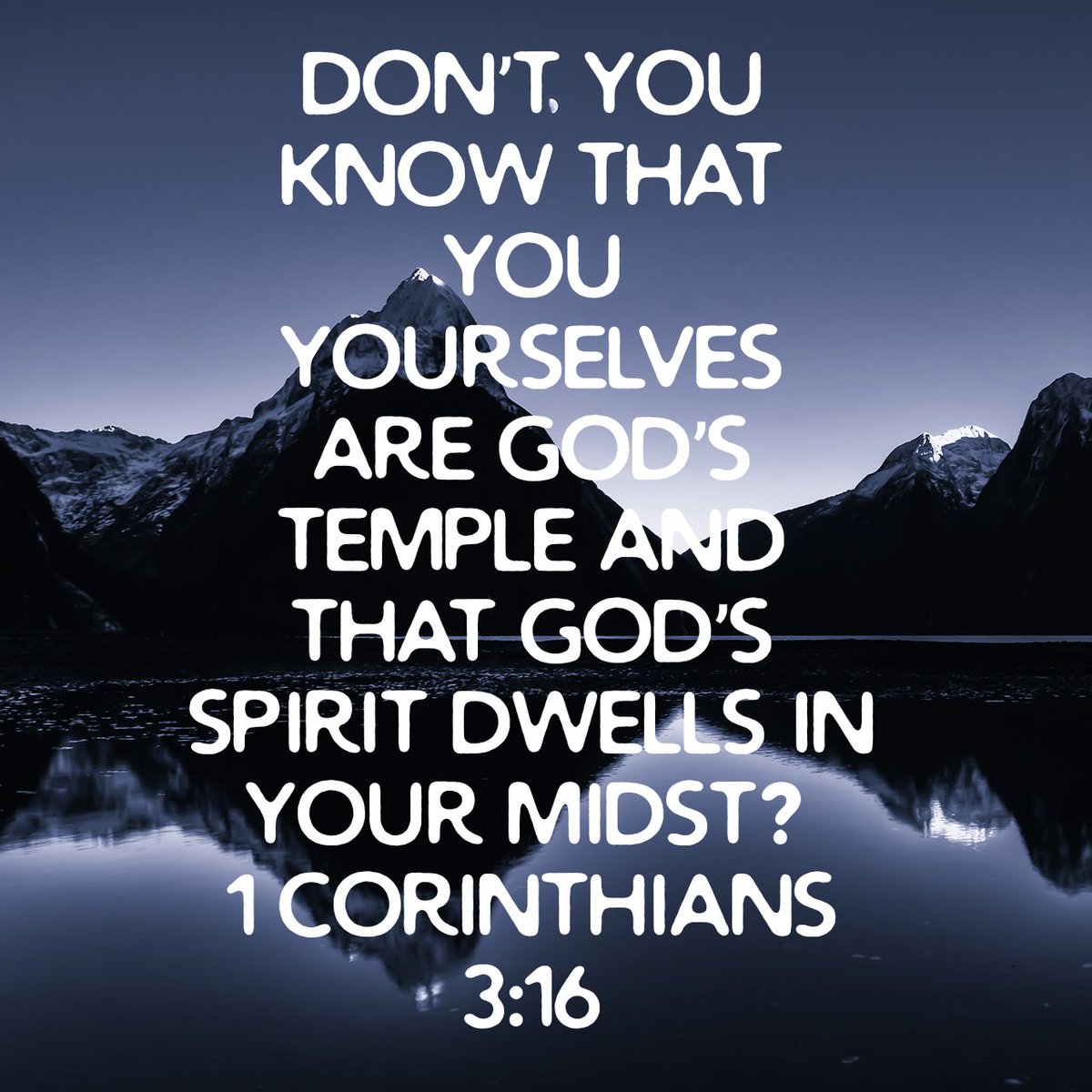 jdbagby70's tweet photo. Don’t you know that you yourselves are God’s temple and that God’s Spirit dwells in your midst?
1 Corinthians 3:16 NIV

https://t.co/tCXS3C1hdn https://t.co/vZt4qRNB2h