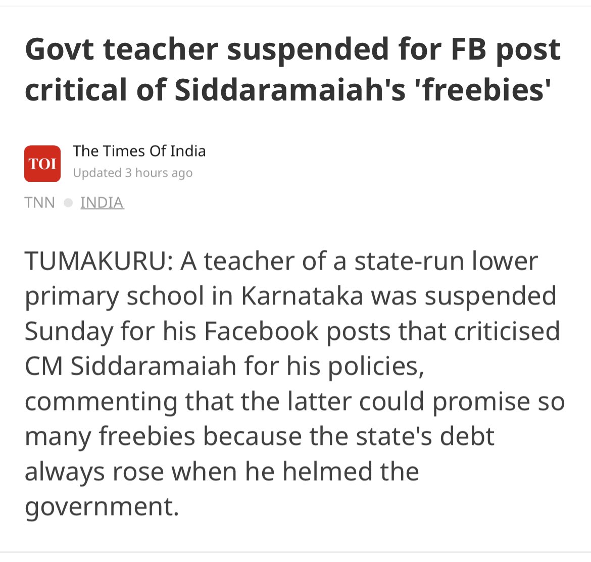 Shehzad_Ind's tweet image. Of the 9 ministers in Karnataka
All have criminal cases
All are crorepatis 
No women
4 have serious charges 

Also, Govt teacher suspended for fb post critical of Siddharamiah 

Welcome to “Congress ki guarantees” of being anti women, pro corruption, pro criminals &amp;amp; anti…