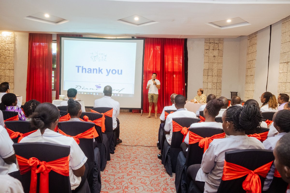 BobbyKamani's tweet photo. Expressing my deep gratitude for the exceptional team @diani_reef . It was a privilege to come together during our recent townhall to honour the extraordinary individuals who shape the essence of our resort. Together, we continue to raise the bar in hospitality excellence! https://t.co/KLg8gDqpHl