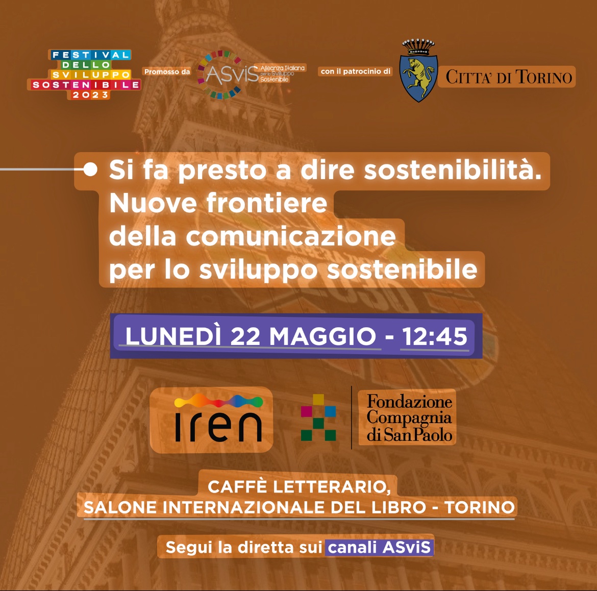 Oggi al #salonedellibro  con <a href="/ASviSItalia/">ASviS</a>  parliamo di come rendere più efficace la comunicazione sulla sostenibilità #teniamoaccesoilfuturo
<a href="/raisostenibile/">Rai per la Sostenibilità - ESG</a>  <a href="/sarahvaretto/">Sarah Varetto</a> <a href="/RiccardoLuna/">Riccardo Luna</a> <a href="/Agenzia_Ansa/">Agenzia ANSA</a> <a href="/gianlucacomin/">gianluca comin</a> <a href="/sergio_vazzoler/">Sergio Vazzoler</a>