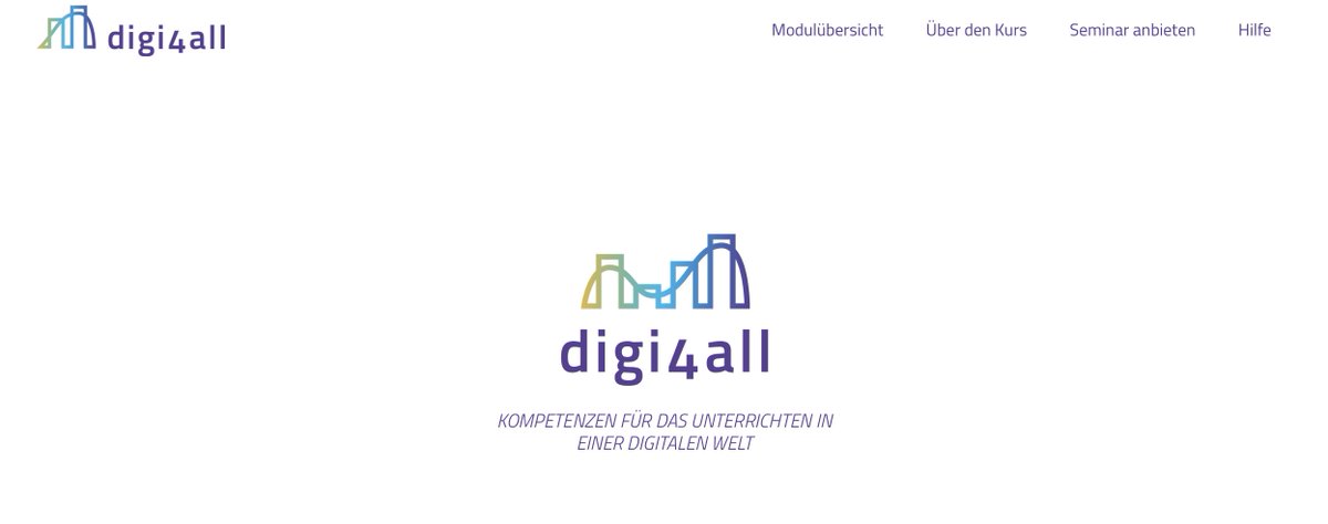 Kleine Fortbildung gefällig? Auf digi4all.de gibts 12 Selbstlernmodule rund um das Unterrichten in einer digitalen Welt. Initiiert wurde das Projekt von der <a href="/FU_Berlin/">Freie Universität</a>, <a href="/UniFAU/">FAU Erlangen-Nbg</a> &amp; <a href="/unibt/">Universität Bayreuth</a>. Guten Start in die Woche wünscht euch das Team von find-my-tool.io! #twlz