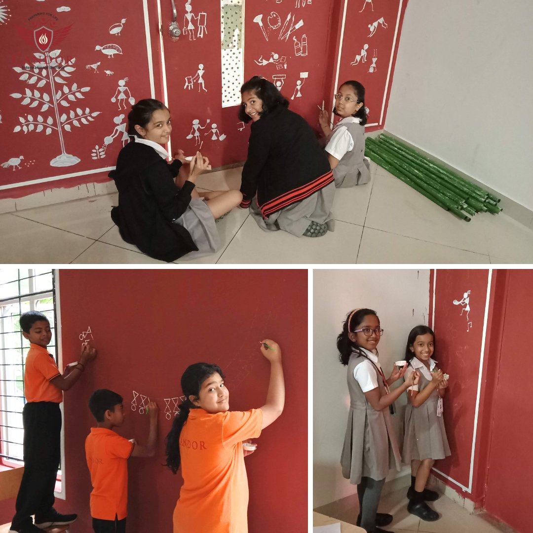 Candorschool's tweet photo. We decided to give our PYP art room a new look a few weeks ago. The Grades 4 & 5 students were told to come up with ideas and they decided to paint the room with Warli Art.
#CandorInternationalSchool #ibpyp #younglearner #ibdp #internationalschool #exposure #learningbeyond https://t.co/WVgCGSIiD4