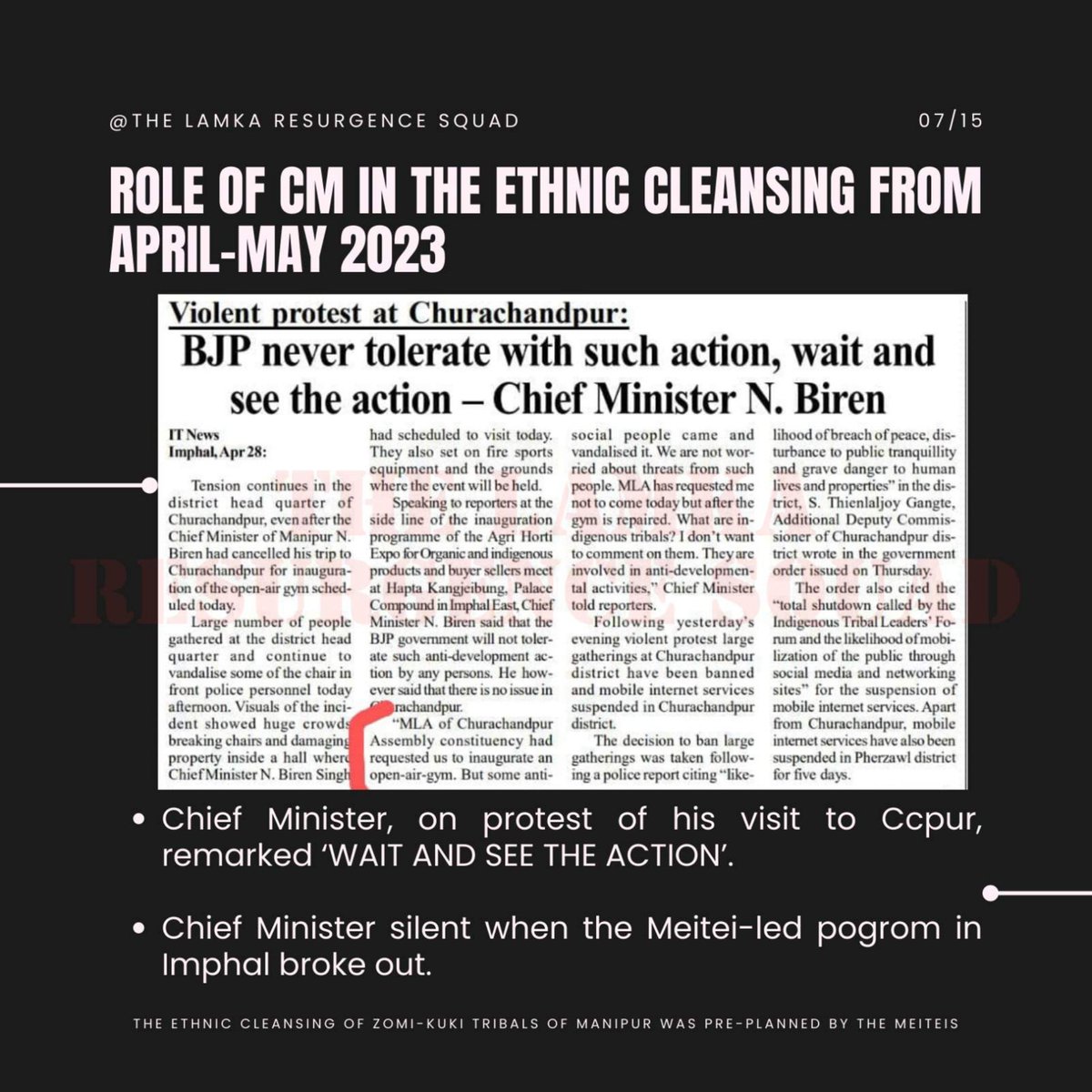 chinkukimizogin's tweet photo. The Ethnic Cleansing of Kuki-Zo Tribals of Manipur was a Pre-Planned by the Meiteis.
Here's Why!
#Savemanipurtribals
#seperateadministration4kuki
#mlj_goi #CJIDYChandrachud #ncsthq #livelawindia #indsupremecourt #CJIofIndia #thewire_in #PMOIndia #watch #AmitShah #RahulGandhi https://t.co/e6jEYodLpH