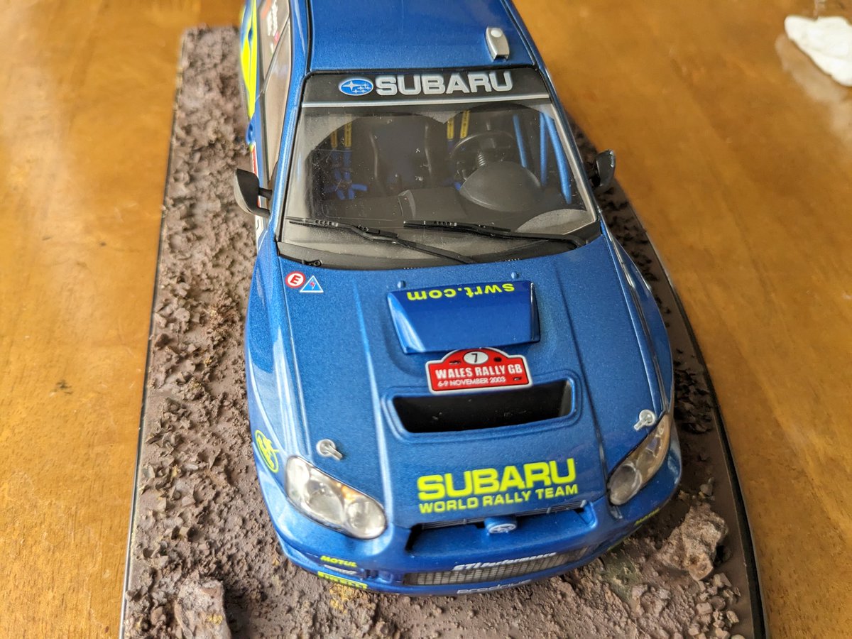 HN6FGAw7yyV0ZwO's tweet photo. ＃インプレッサ　　＃wrc2003
1/24 
ラリーGB2003のモデルをディテールアップして
100均ケースに砂利（ランナーゲート処理のカス）を散りばめてウェザリング https://t.co/XTB0j86DOc